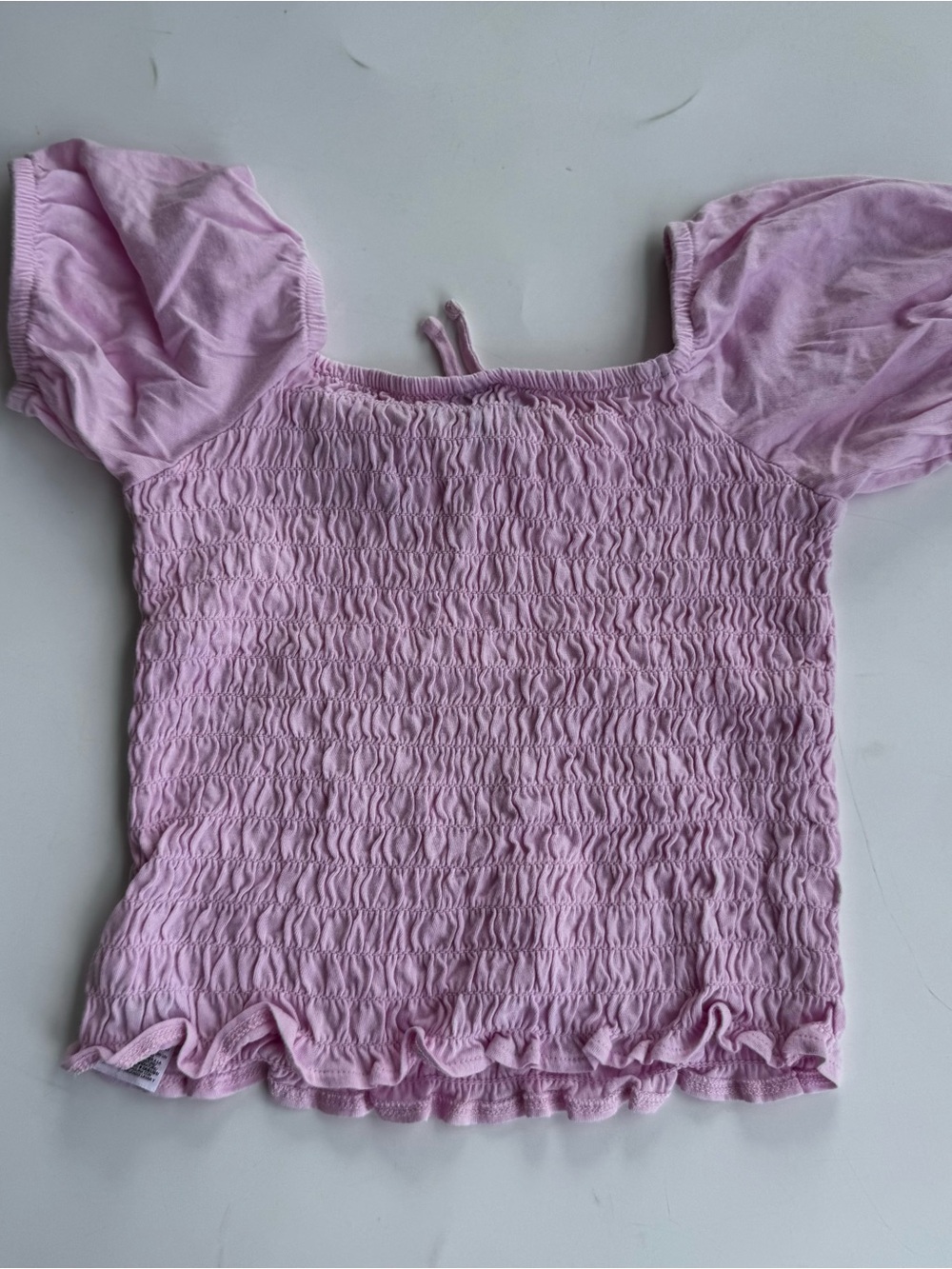 Old Navy Light Pink Smocked Puff Sleeve Top